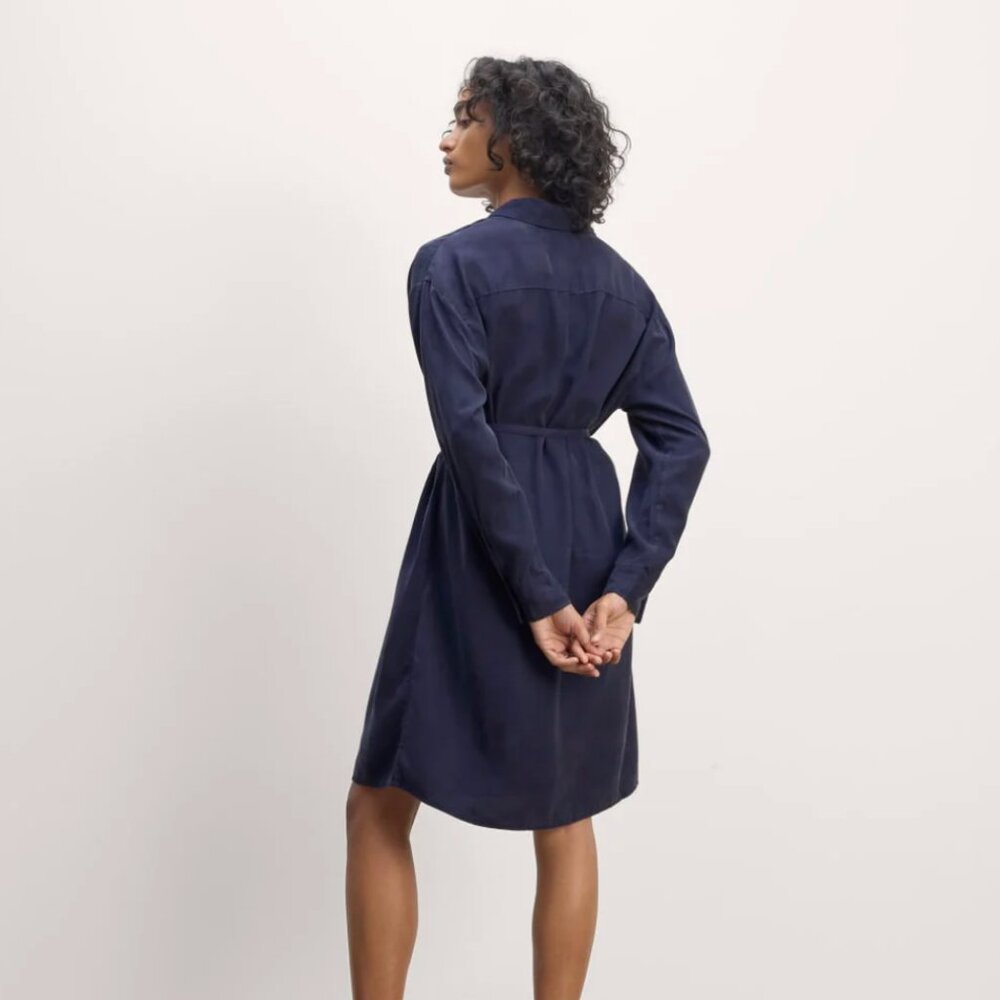 Everlane Must-have Shirtdress in Butterlite, XS, Navy